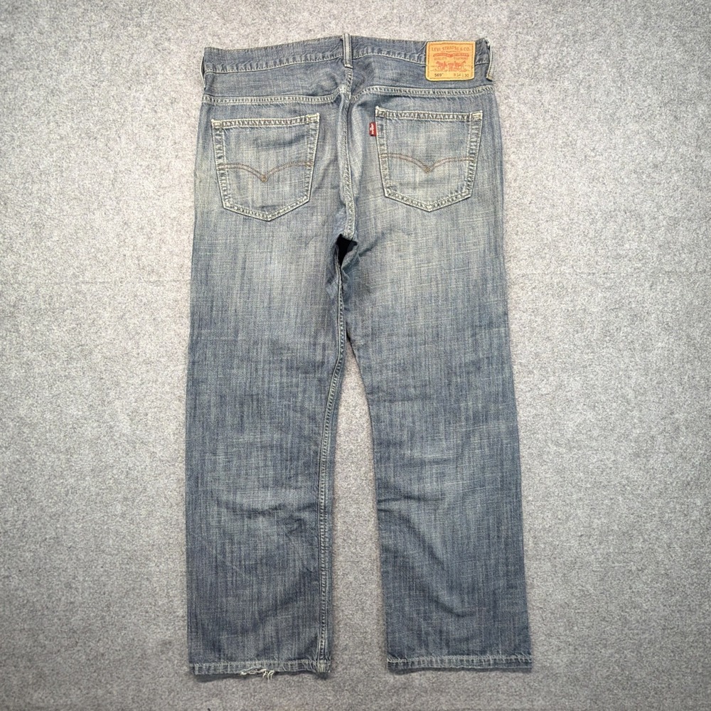 Levis 569 Jeans Mens 34x30 (Fits 36x29) Loose Straight Light Wash Baggy